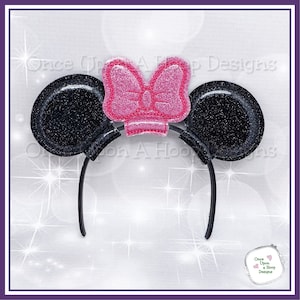 18&quot; DoLL Basic Ear with Bow (2 Pieces) ITH Digital Machine Embroidery Design - INSTANT DOWNLOAD
