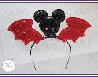 Mr Mouse Vampire MEars Set (3 Pieces) ITH Digital Machine Embroidery Design - INSTANT Download