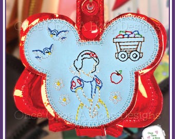 Apple Princess Mouse Head MEars Headband Holder ITH Digital Machine Embroidery Design - INSTANT Download