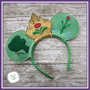 Ice Sister Princess MEars plus bonus Wand (4 Pieces) ITH Digital Machine Embroidery Design - INSTANT DOWNLOAD