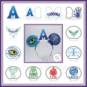 ACE Blue People MEars 12-piece Set ITH Digital Machine Embroidery Design - INSTANT Download