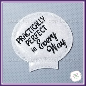 WORD: Practically Perfect MEar ITH Digital Machine Embroidery Design - INSTANT Download