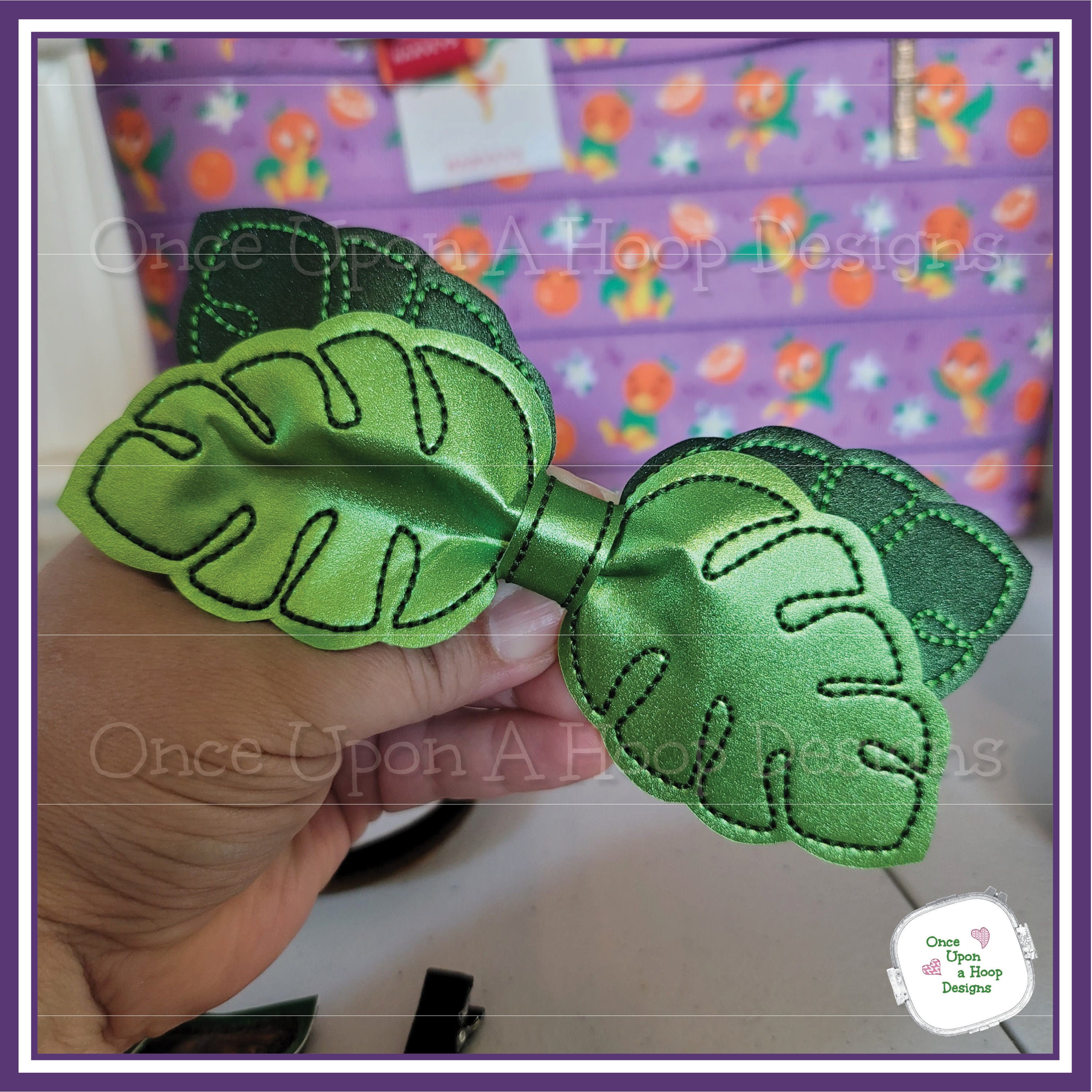 3D Double Leaf Hair Bow Digital Machine Embroidery Design - INSTANT ...