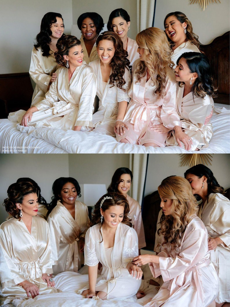 Personalized Satin Bridesmaid Robe: Monogram Bridal Party Gift image 14