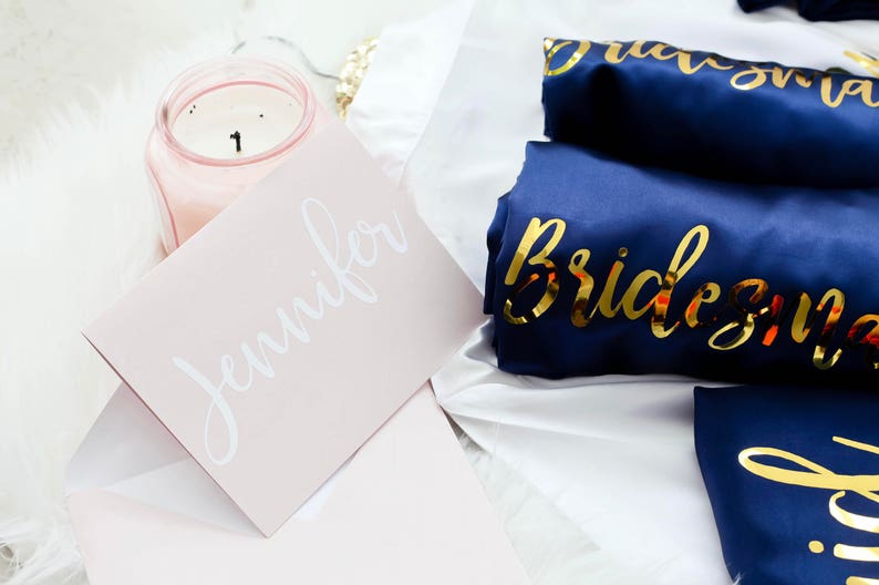 Bridesmaid Robes Navy Robes Personalized Bridesmaid Robes Wedding Gifts Maid of Honor Bridesmaid Bridesmaid Gifts Bride Robe