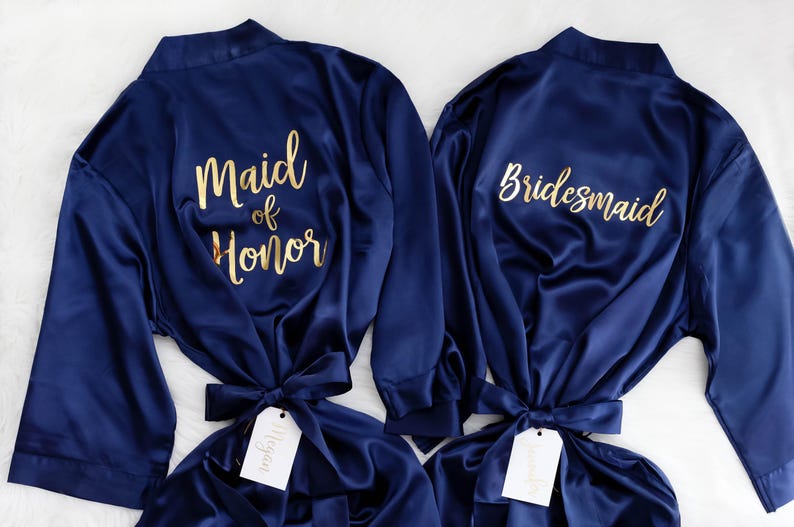 Personalized Satin Bridesmaid Robe: Monogram Bridal Party Gift image 15
