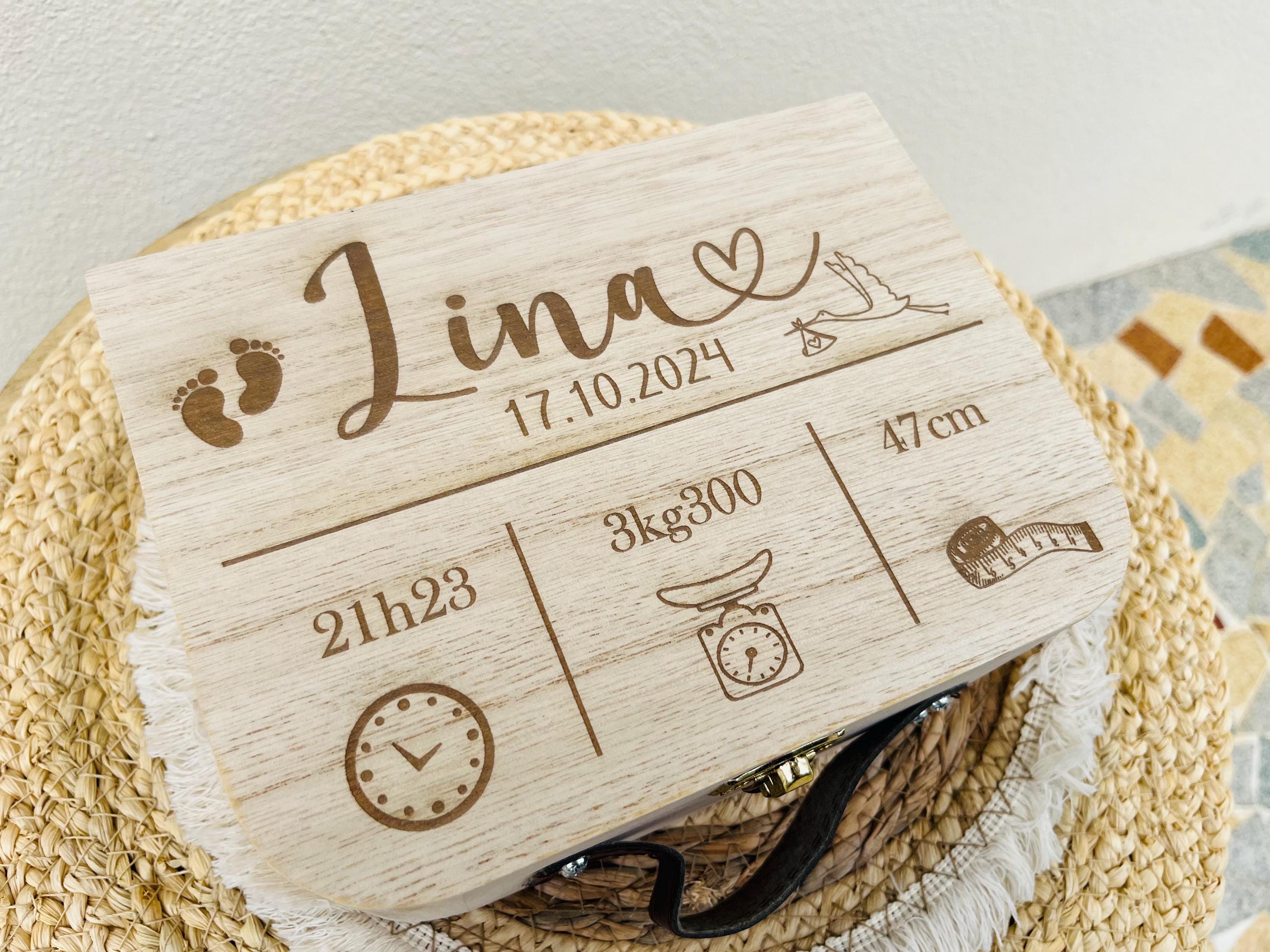 Personalized suitcase, baby keepsake box, souvenir box, birth gift