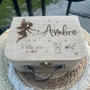 Grande Valise personnalisée, boîte souvenir bébé, boîte souvenir, cadeau de naissance