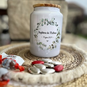 Pot à cookies/sucre/farine/bonbons personnalisé - Boîte à biscuits - pot céramique personnalisable- idée cadeau nounou / mamie
