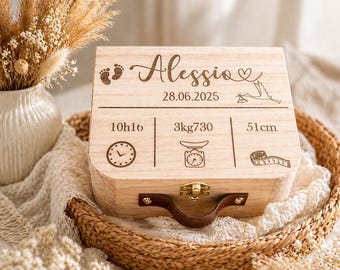 Valise personnalisée, boîte souvenir bébé, boîte souvenir, cadeau de naissance, thème tableau