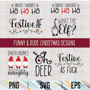 Christmas Funny Rude svg bundle | Christmas svg | Gnomes Svg | Mug Tshirt SVGs | Gnomes Cut file | Svg Bundle | PNG | EPS | Cricut Svg Files