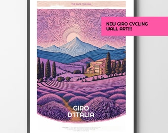 Giro d'Italia Poster, Giro d'Italia Print, giro dItalia, Cycling Poster, Cycling Print, Bicycle Wall Art (Unframed) Cycling Gift, Home Decor