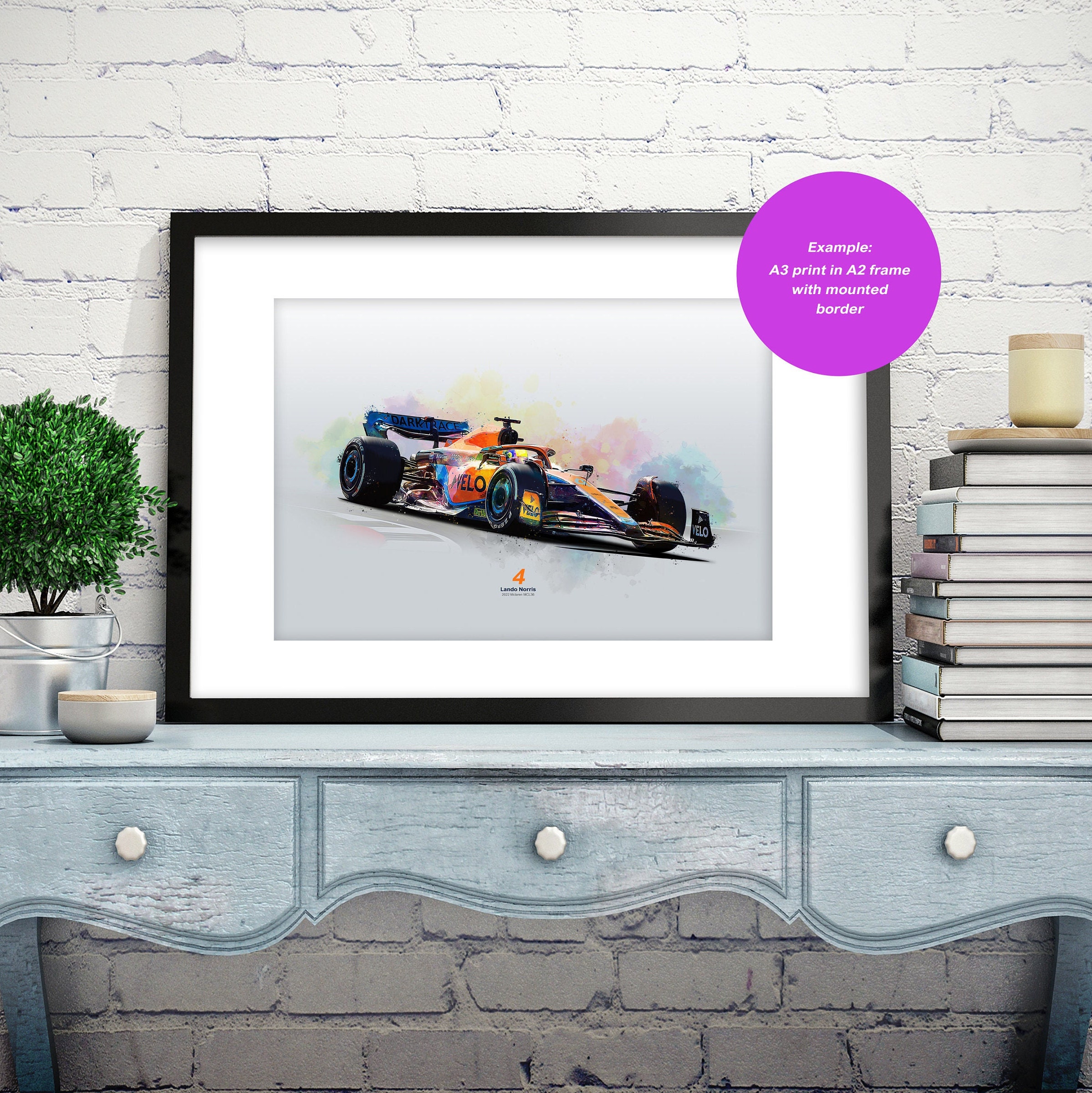 Lando Norris 2022 MCL36 Mclaren Formula 1 Car Poster Print | Etsy UK