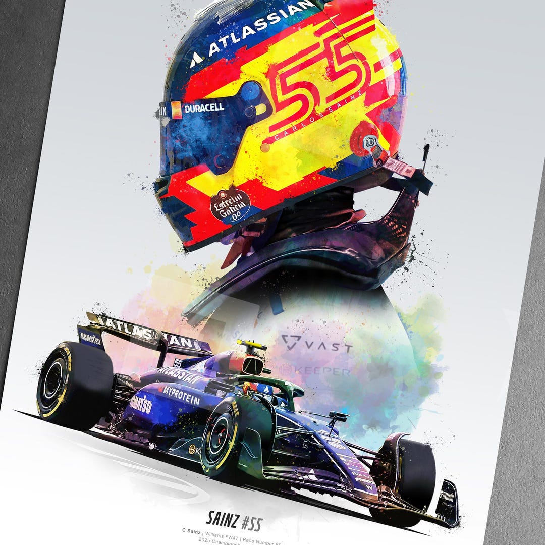 Carlos Sainz Poster 2025 Williams Car Print Carlos Sainz Wall Art ...