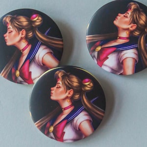 Sailor Moon-knop pin, Sailor Moon-knop badge, Sailor Moon pin-badge, Usagi Tsukino pin-badge, senshi anime pinback-knop, senshi anime