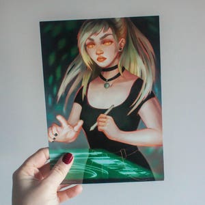 Geek girl, geek girl art print, girl artist illustration, geek girl postcard, postcard art print, freak girl, girl postcard, digital artist