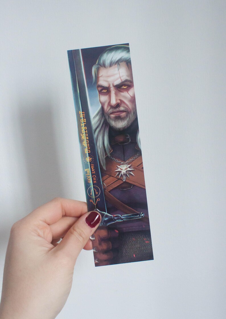 The Witcher bookmark Geralt of Rivia bookmark video game Etsy