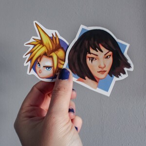 Final fantasy sticker, stickers laptop, video game sticker, video game art, cute sticker, cloud sticker, sticker pack, geek sticker