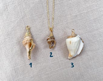 Natural Shell Necklace on a Gold Plated Sterling Silver chain