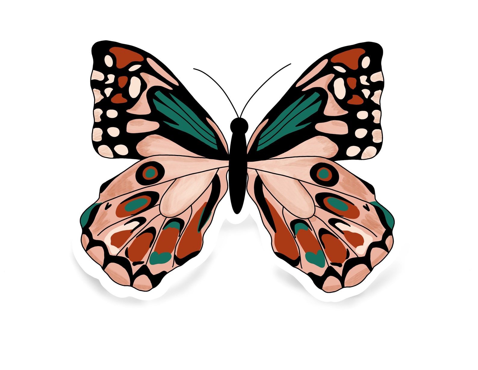 Vibrant Butterfly Sticker Waterproof Stickers Boho Stickers Etsy