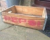 Vintage wooden Pepsi Cola advertising box - Retro