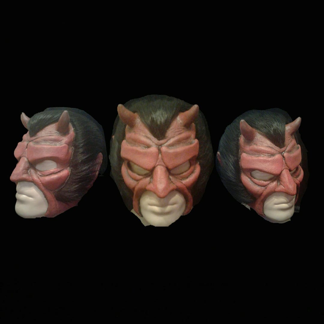Latex Devil Mask With Hair - Etsy