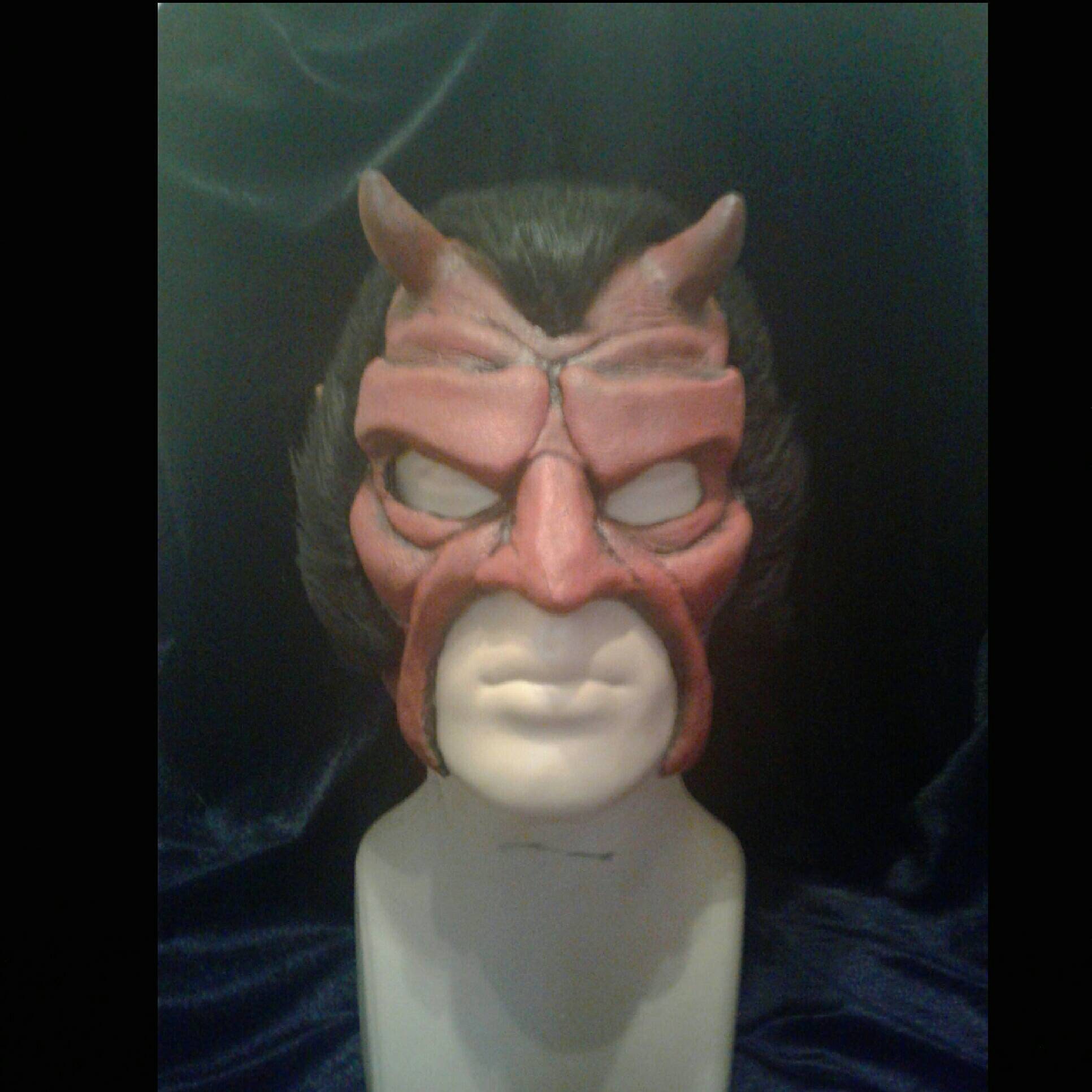 Latex Devil Mask With Hair - Etsy