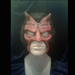 Latex Devil Mask with Hair