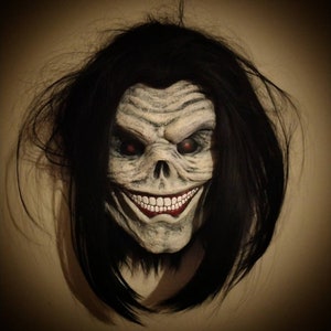 Black Haired Ghoul Latex Mask or Wall Mounted Head Decor