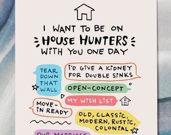 Funny Love Card | House Hunters | HGTV | Funny Card Boyfriend | Girlfriend Husband Wife | Fixer Upper | Funny Valentine's Card | Renovation