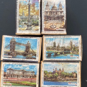 Vintage matchboxes London scenes