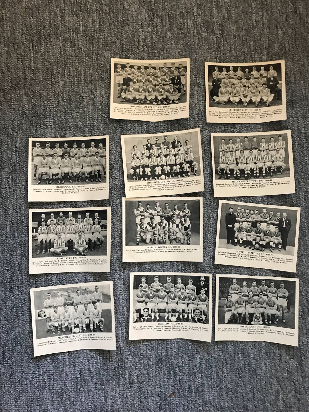 Collection of 11pcs 195859 Football Cards Etsy