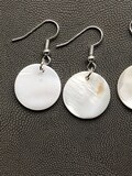 Handmade Native American made beautiful mother of pearl disc shaped earrings