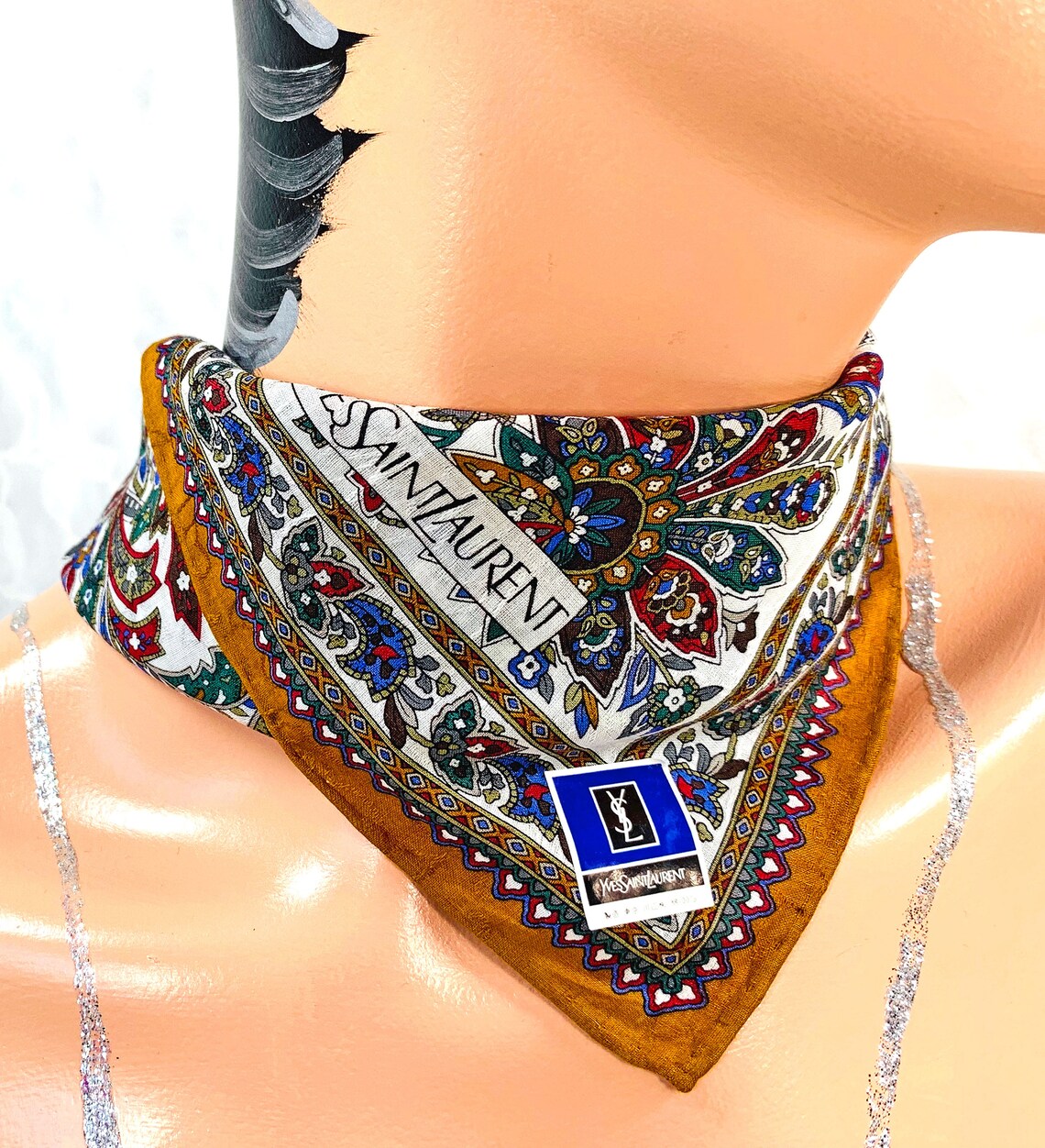 Vintage YSL Floral Designer Scarf Scarves for Women Botanical Etsy