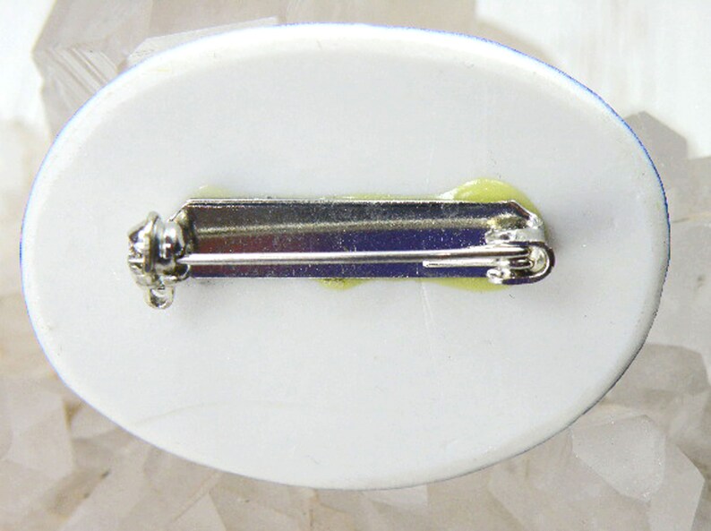Japanese Jewelry Unique Handmade Gifts Vintage Japanese Handmade Blue and White Floral Ceramic Brooch Pin