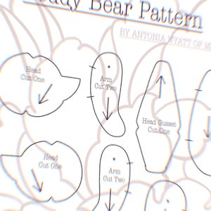 Melancholy Toys Teddy Bear Pattern 14cm