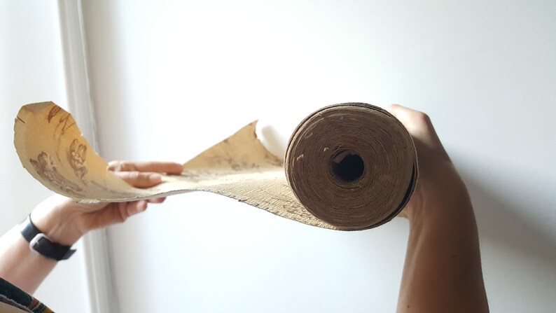 SALE Wallpaper floral wallpaper botanical hibiscus flower wallpaper roll wallpaper vintage wallpaper remnants