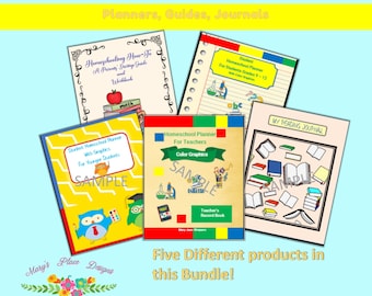 Homeschool Planners, Teacher Planner, Parents’ Guide, Student Planner, High School Planner, Printables, Instant Downloads, Reading Journal