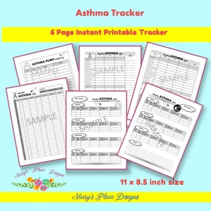Asthma Tracker |Monthly Tracker |Monthly Asthma Log | 2 styles Weekly Asthmas Log |Asthma Pump Usage | Instant Download | Printables