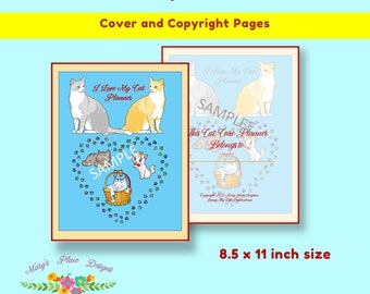 I Love My Cat Journal, Cat Records, Veterinary Records, Cat Memories, Cat Record Trackers, Printable planner, Letter size, Cat Care