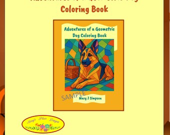 Geometric Dog Coloring Book for Adults, Teens, Older Kids | Printable Mindfulness Art | Stress Relief Animal Coloring Pages