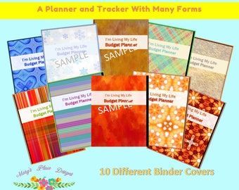 Budget Planner, undated, Printables. Instant Downloads, black and white or color, 8.5 x 11 and 8 x 10, Binder Covers, Portrait & Landscape