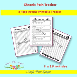 Chronic Pain Tracker | |Chronic Pain Log |Chronic Pain  Details| Instant Download | Printables