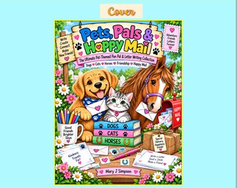 Pets Pals and Happy Mail Pen Pal Kit, Dog Cat Horse Letter Writing Activities, Printable Stationery, Postcards and Friendship Activities