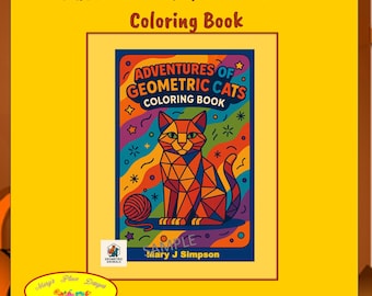 Adventures of Geometric Cats Coloring Book | stress relief | creative hobbies