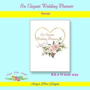 Un planificador de bodas elegante / planificador de bodas de 24 meses / planifique su boda perfecta / planificador imprimible / listas y listas de verificación / tamaño carta