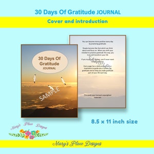 Diario de 30 días de gratitud, Diario de indicaciones de gratitud, Citas de gratitud, Creación de hábitos de gratitud, Planificador imprimible, Tamaño de carta,