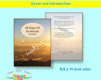30 Days of Gratitude Journal, Gratitude Prompts Journal, Gratitude Quotes, Gratitude Habit Creation, Printable planner, Letter size,