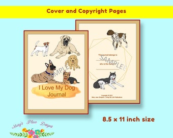 I Love My Dog Journal, Dog Records, Veterinary Records, Dog Memories, Dog Record Trackers, Printable planner, Letter size, Dog Care