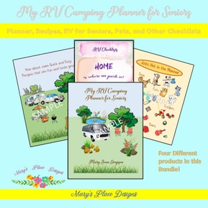 RV travel Seniors, R V printables, R V Checklists, R V panner seniors, RV travel with pets, R V budget, RV meal planner, Rv travel organizer